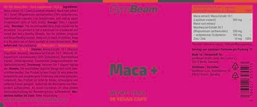 GymBeam Maca Plus capsule vegane energia testosterone
