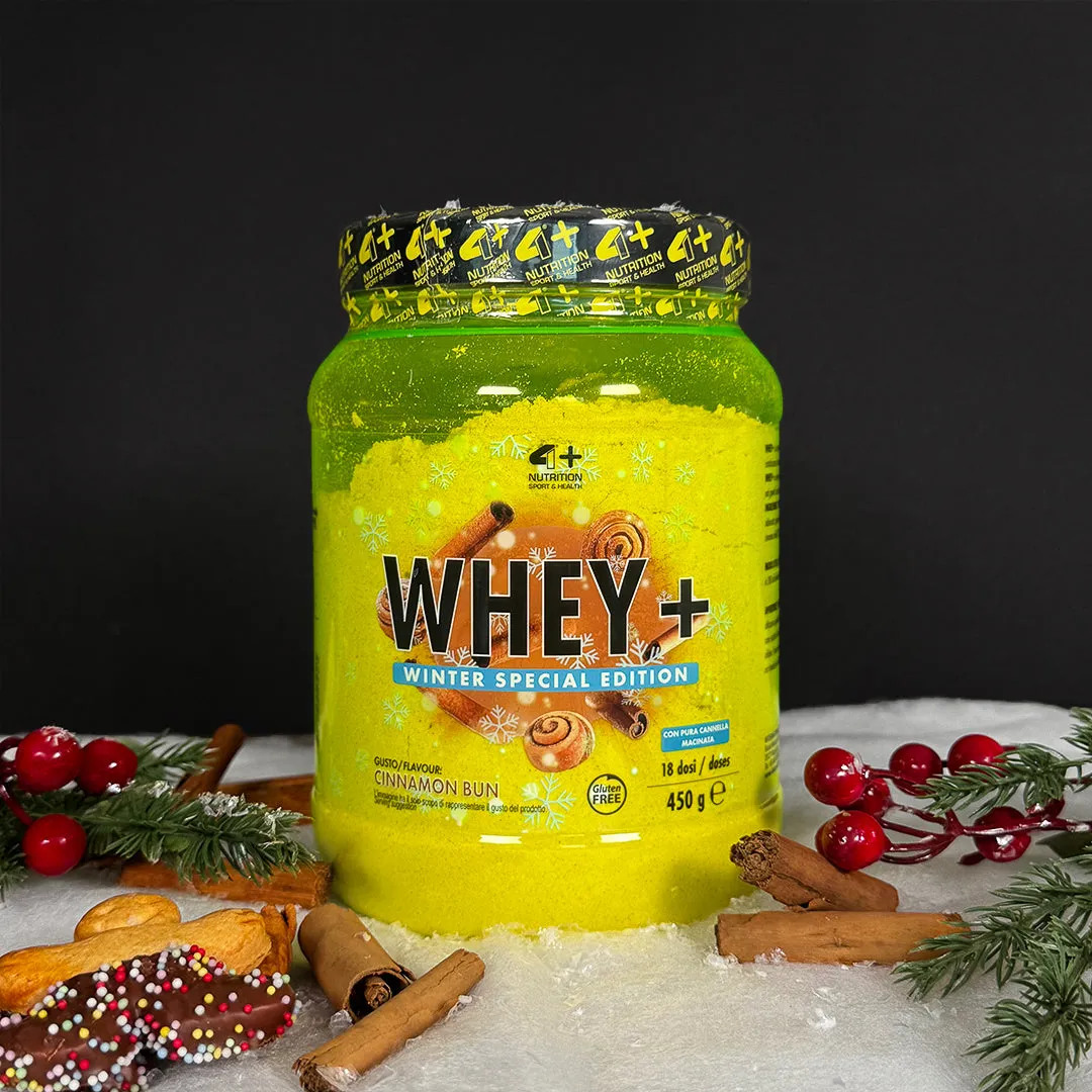 4 Plus Nutrition Whey+ Proteine Whey 450 g Cinnamon Bun