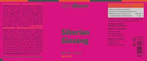 GymBeam Ginseng Siberiano capsule vegane adattogeno