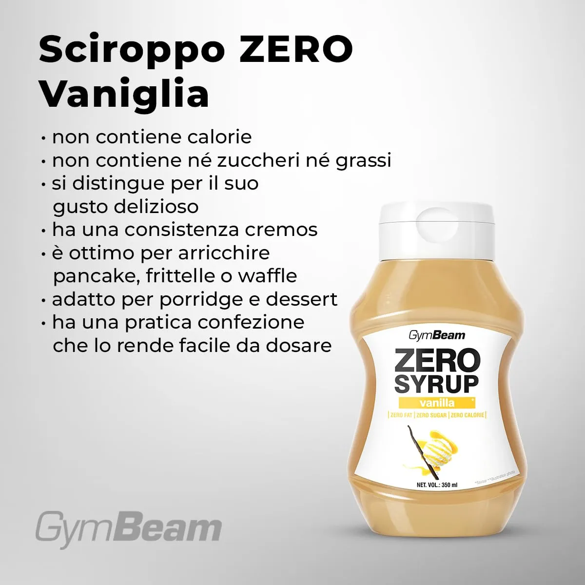 GymBeam Sciroppo ZERO vaniglia 350 ml zero calorie