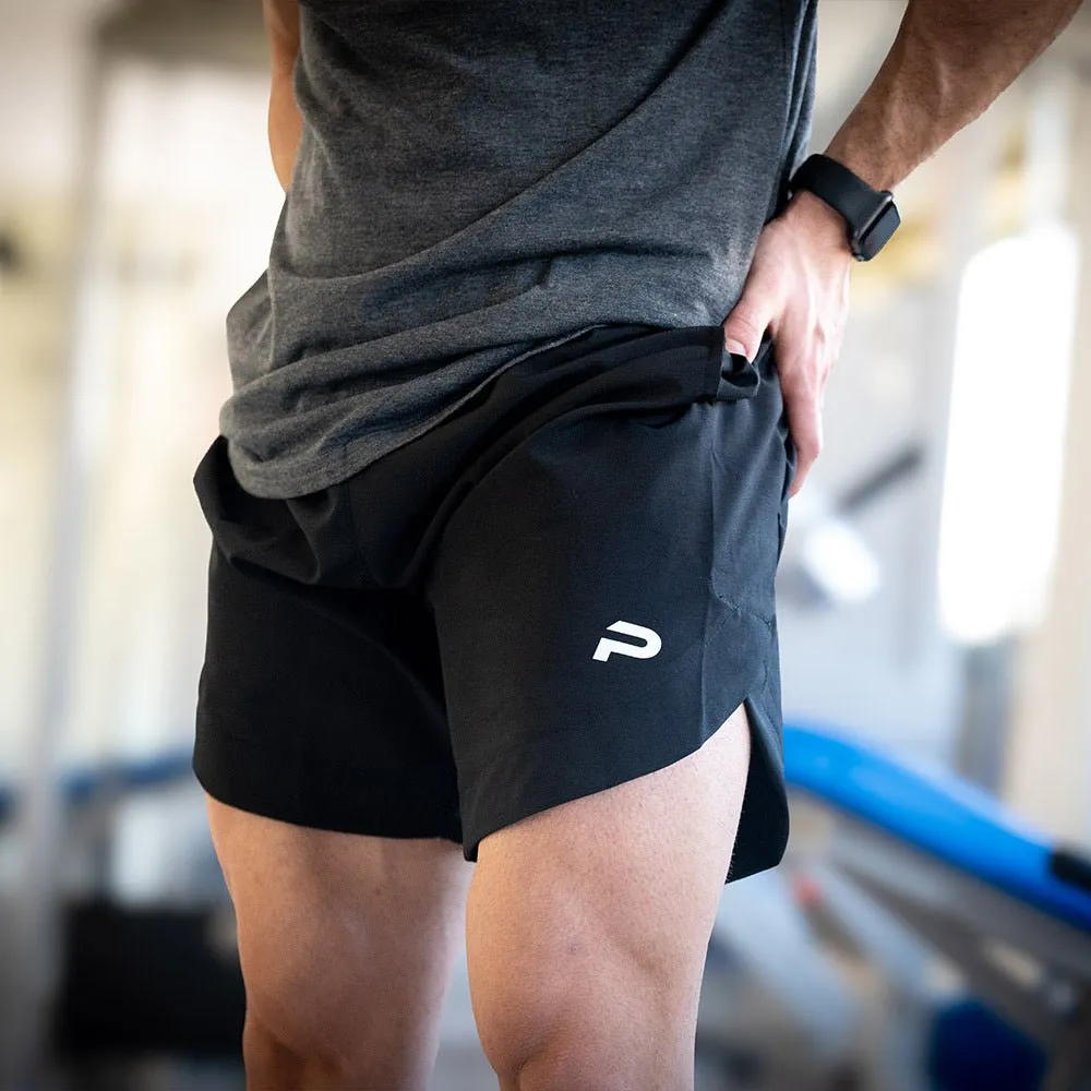 Push More Essential Shorts Sportivi Uomo Neri elasticizzati