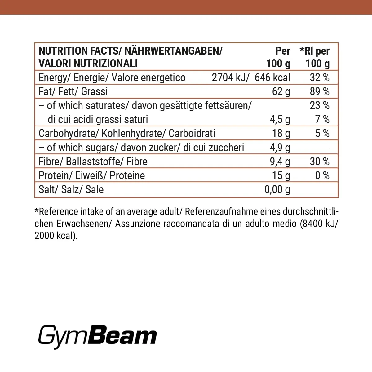 GymBeam Farina nocciole tostate senza glutine low-carb
