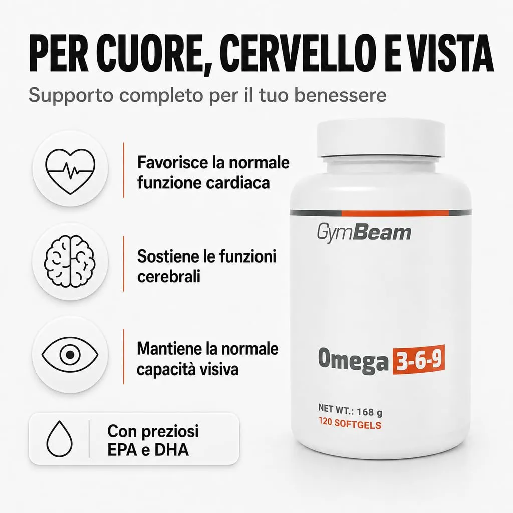 GymBeam Omega 3-6-9 capsule 120 cps pesce lino
