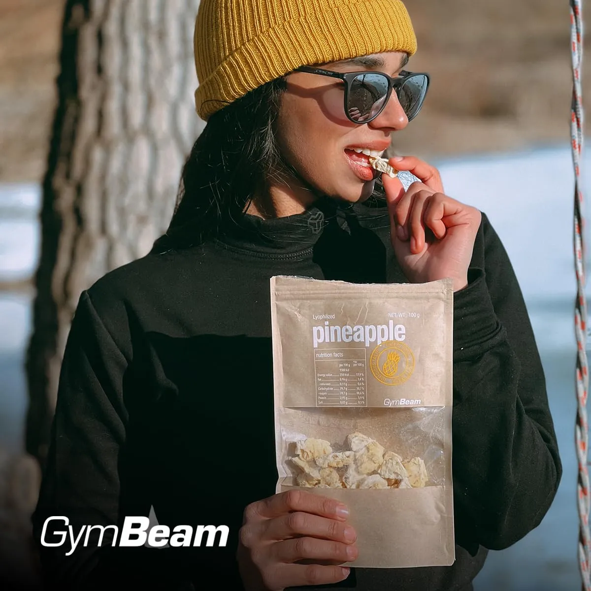 GymBeam ananas liofilizzato snack croccante 100 g
