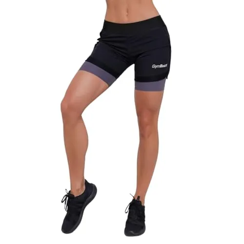 GymBeam 2in1 Pantaloncini Donna Black Grey Corti