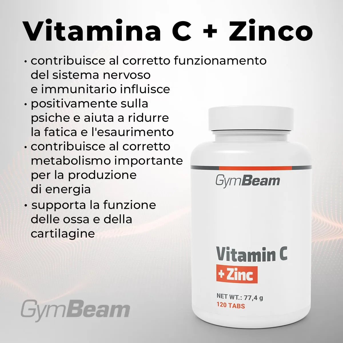 GymBeam Vitamina C Zinco 120 Compresse Immunitario