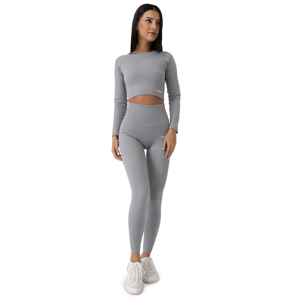 GymBeam Flo crop top coste donna maniche lunghe