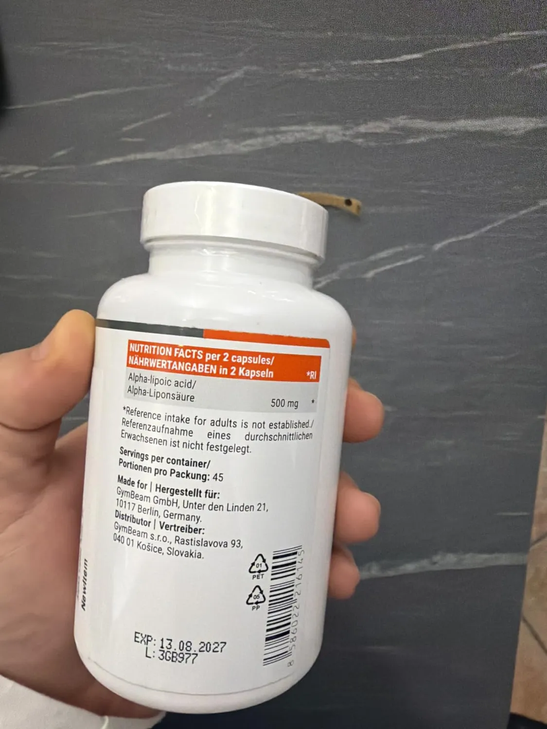 GymBeam Acido Alfa-Lipoico capsule 90 cps antiossidante