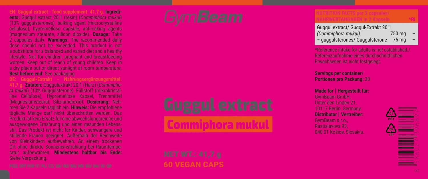 GymBeam Guggul capsule vegane 75 mg guggulsteroni