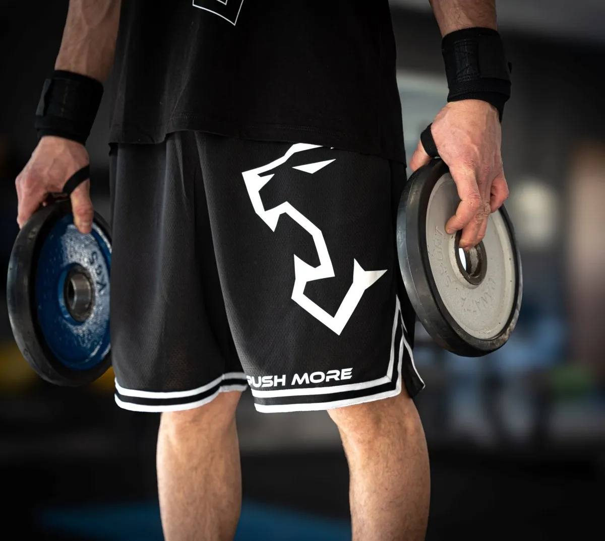 Push More Essential pantaloncini palestra neri uomo