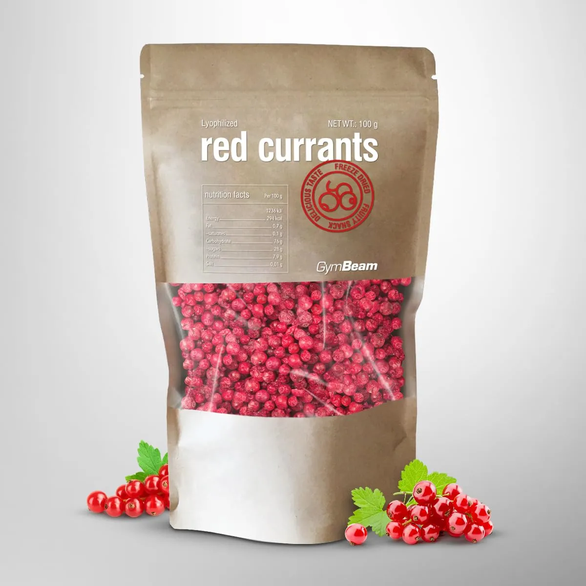 GymBeam Ribes Rosso Liofilizzato 100g senza zuccheri