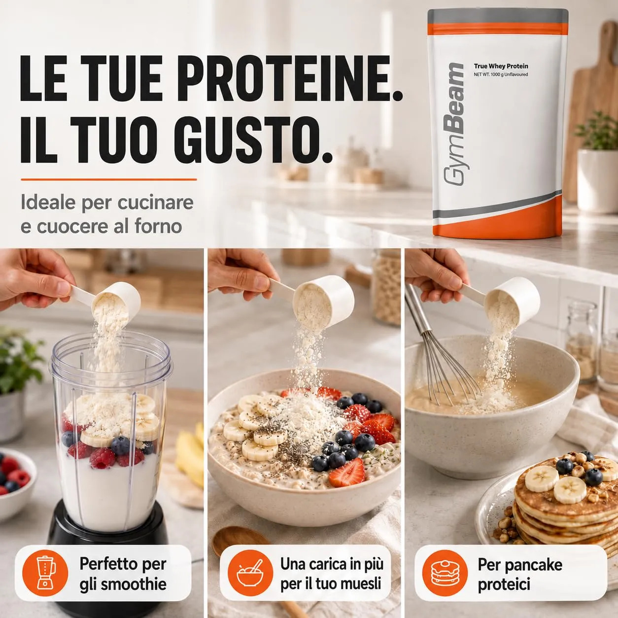 GymBeam True Whey Proteine Banana 1000 g WPC