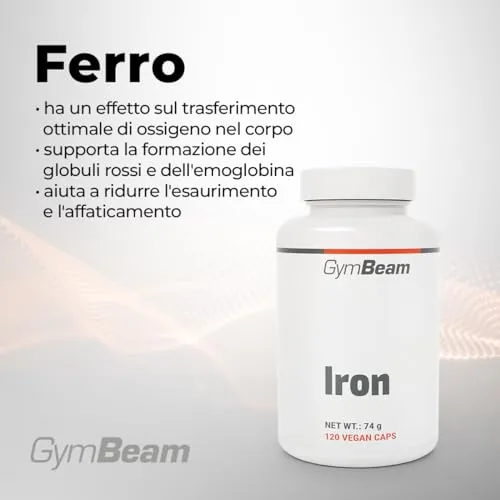 GymBeam Ferro Vegano capsule riduce stanchezza