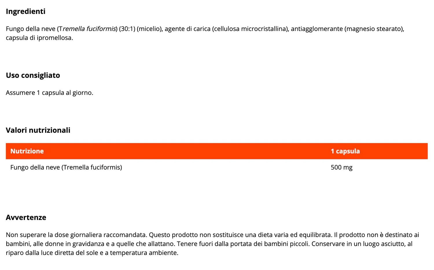 GymBeam Fungo della Neve capsule 90 capsule estratto 30:1