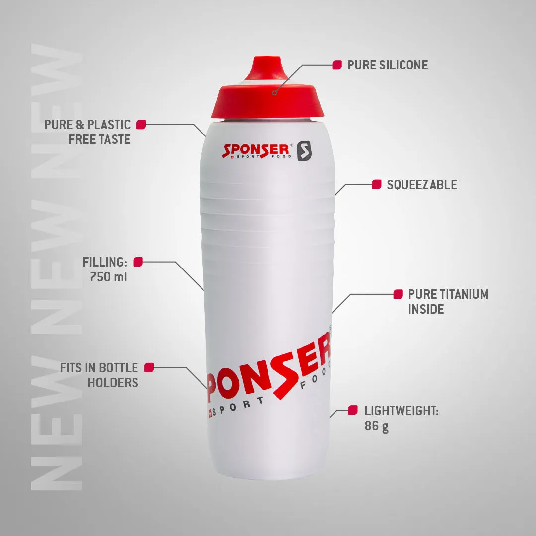 Sponser x Keego Borraccia Sportiva 750 ml Bianco-Rosso