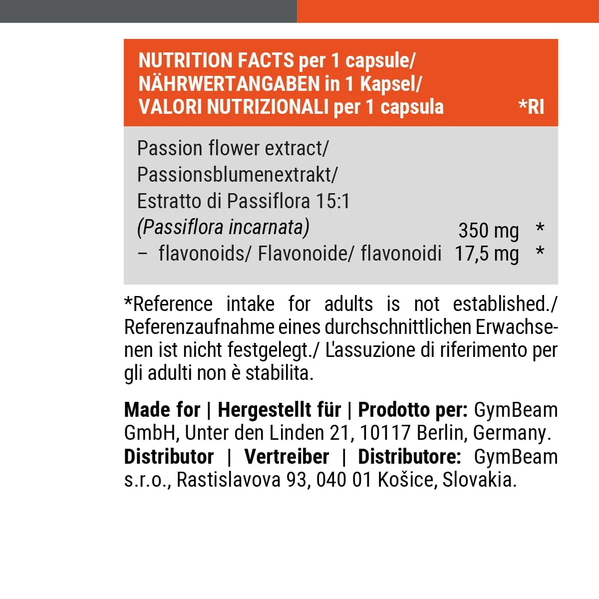 GymBeam Passiflora 350 mg capsule 90 cps rilassamento