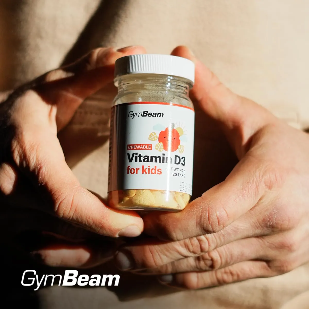 GymBeam Vitamina D3 Bambini compresse masticabili 120 cps arancia
