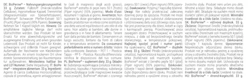 GymBeam Bioperine capsule pepe nero 60 capsule piperina 95%