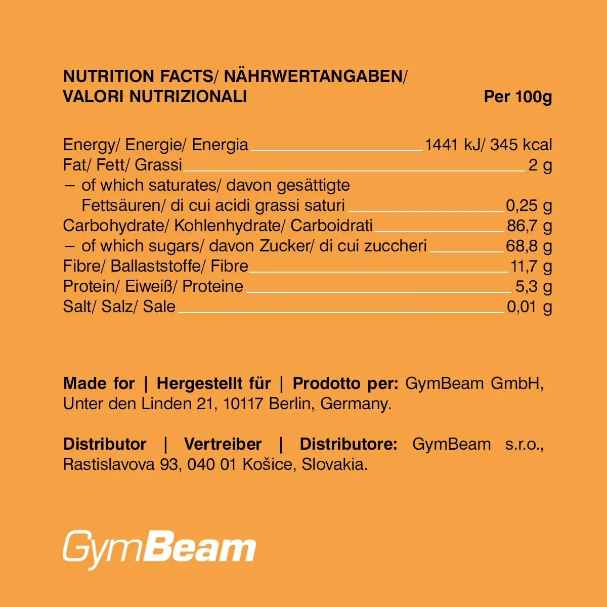 GymBeam Mandarini liofilizzati 100 g senza zuccheri