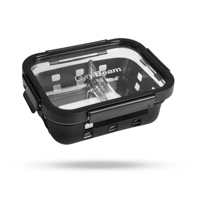 GymBeam Contenitore Alimenti Vetro 1050 ml 2 Scomparti