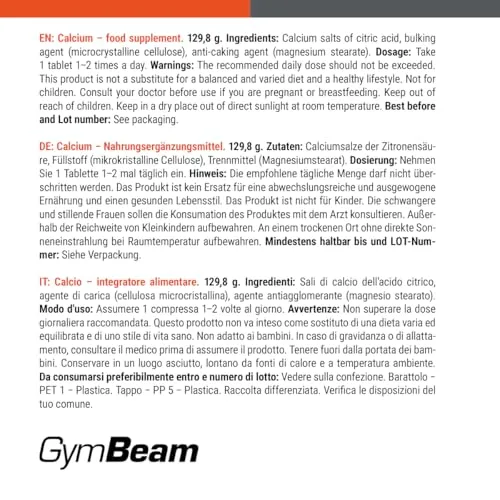 GymBeam Calcio 400 mg capsule 60 cps ossa e muscoli