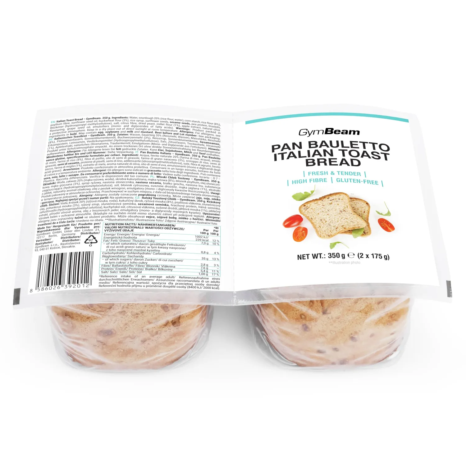 GymBeam Bread Pane Bauletto Senza Glutine 350 g