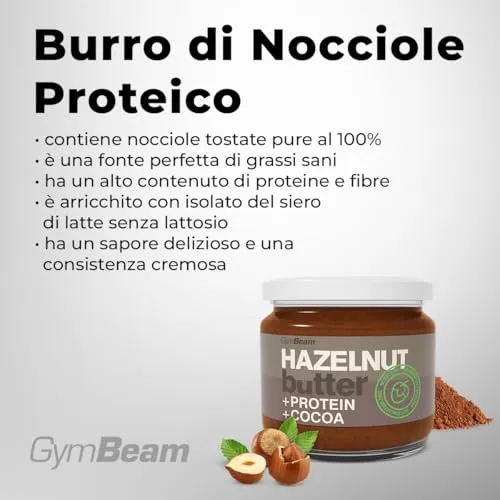 GymBeam Burro Nocciole Proteico 340 g Senza Lattosio