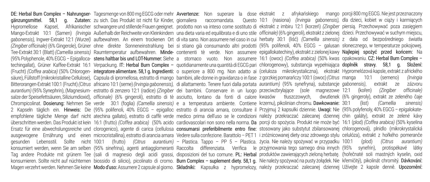 GymBeam Herbal Burn Complex bruciagrassi 60 capsule
