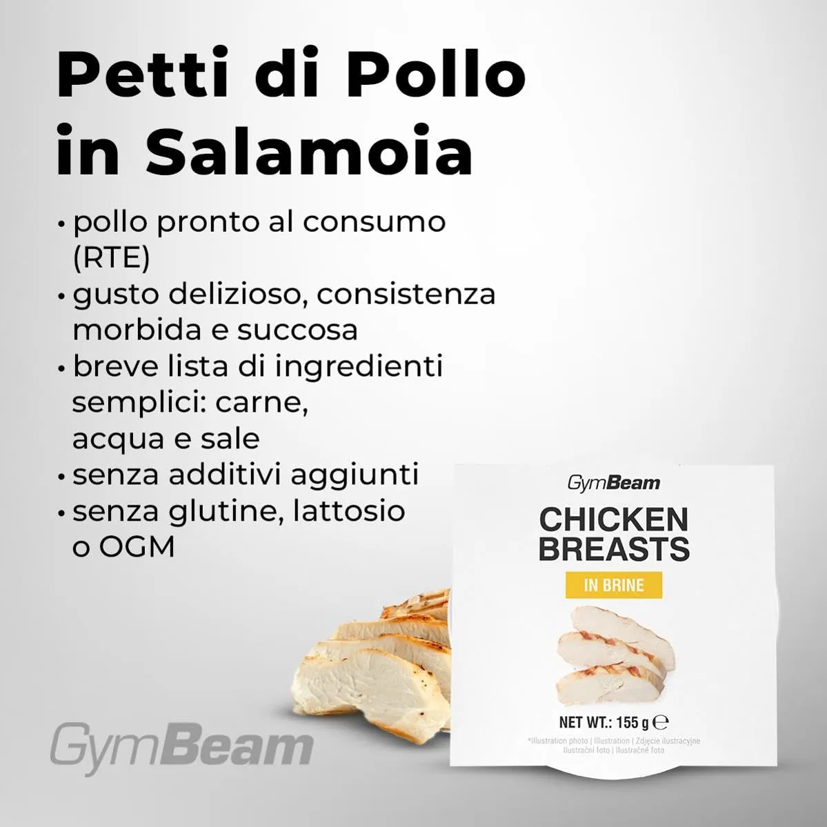 GymBeam Petto di Pollo pronto 12x155 g alto proteico