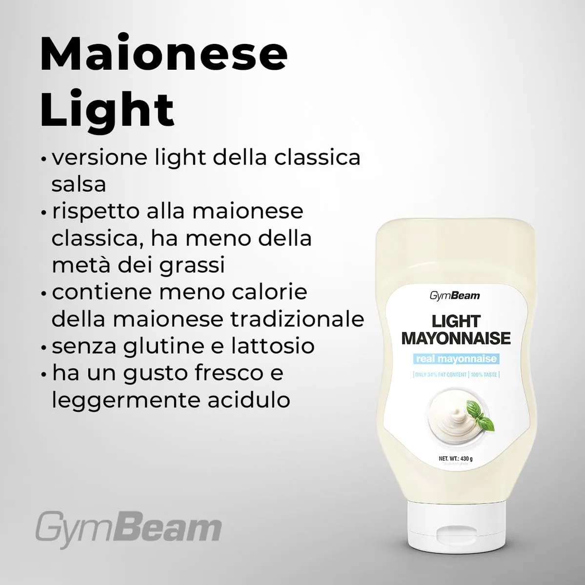 GymBeam Maionese Light 430 ml senza zuccheri