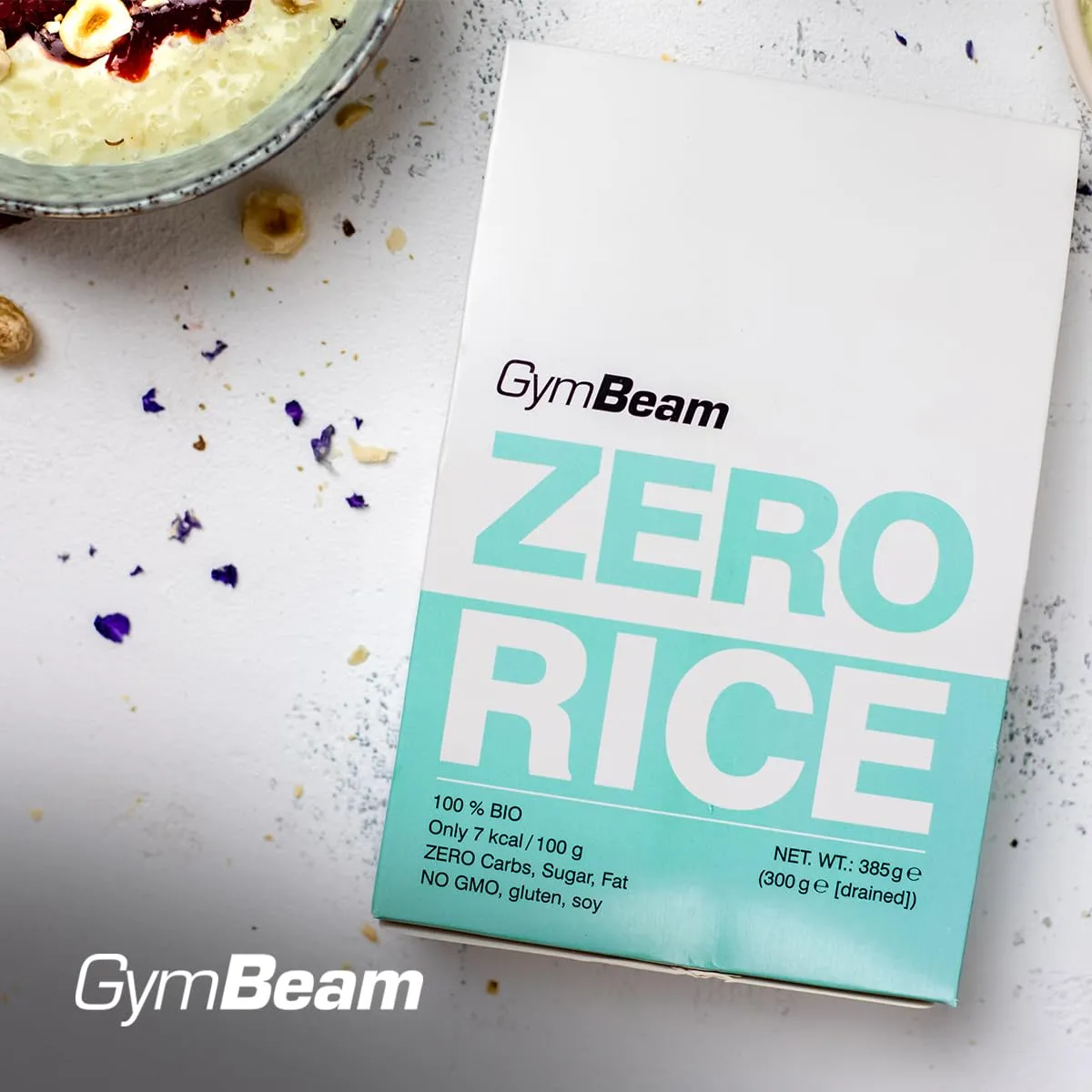 GymBeam Riso BIO Zero konjac 385 g senza glutine