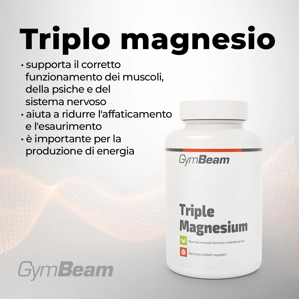 GymBeam Triplo Magnesio Capsule 90 cps 375 mg
