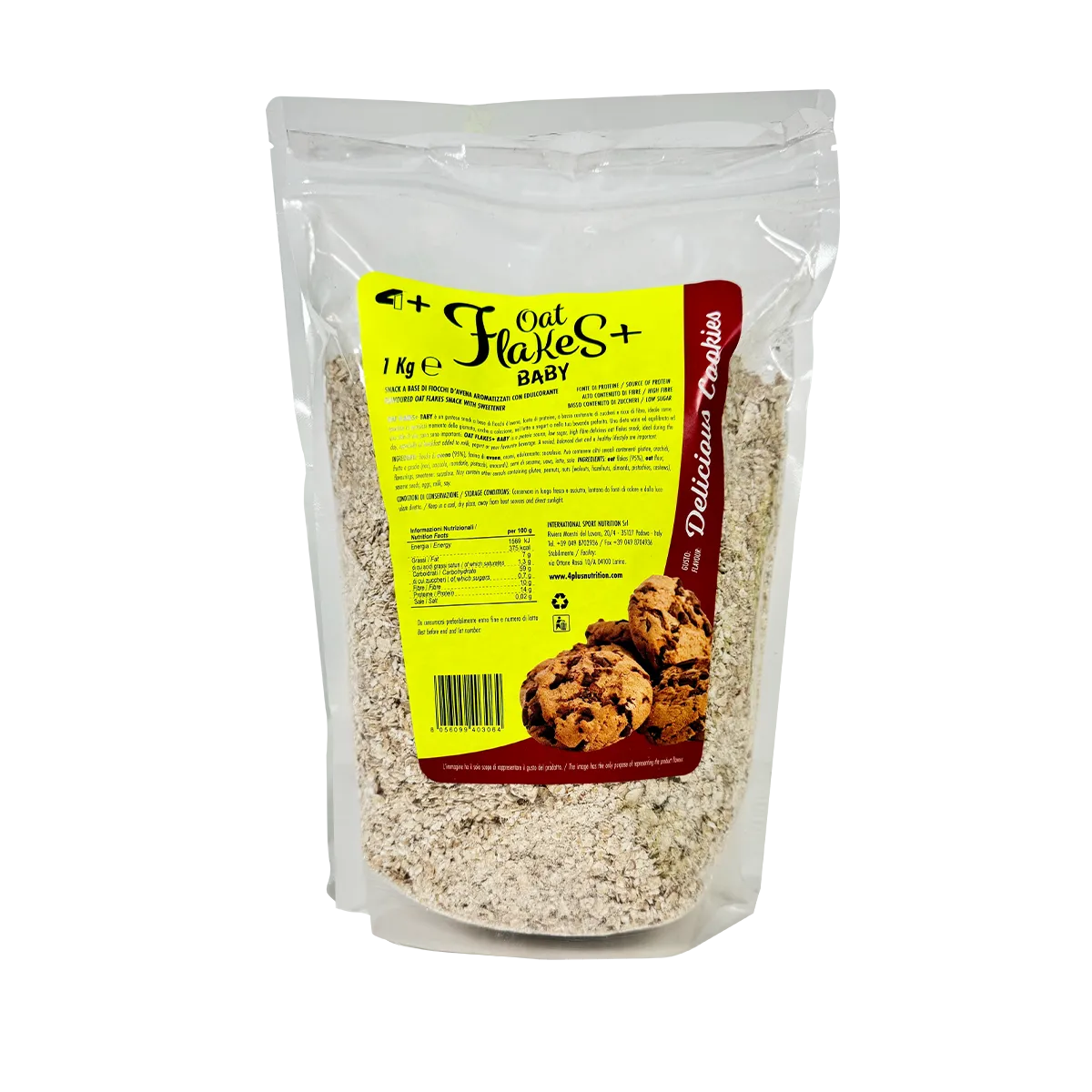 4 Plus Nutrition Oat Flakes+ Baby Fiocchi Avena 1 Kg Cookies