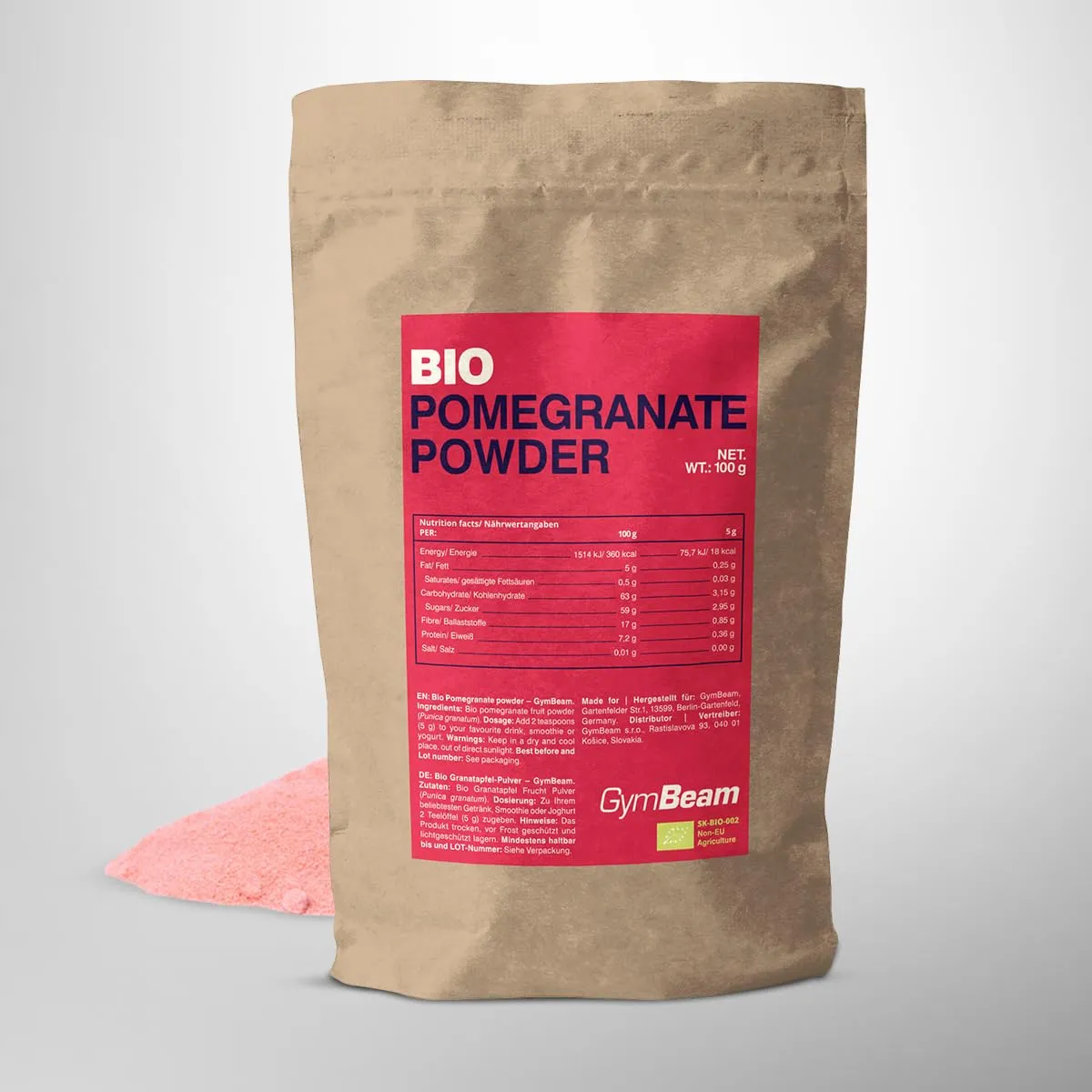 GymBeam Melograno Bio polvere 100 g dolcificante