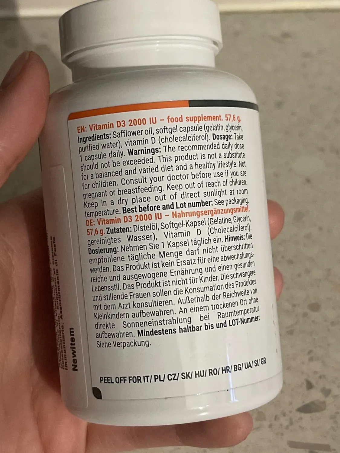 GymBeam Vitamina D3 2000 UI 60 cps Ossa Immunitario