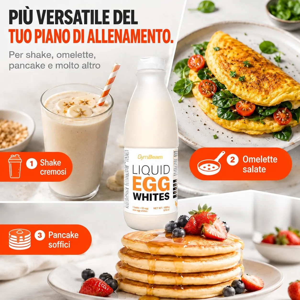 GymBeam Albumi Liquidi 1000 g Proteine 10,2 g Pastorizzati