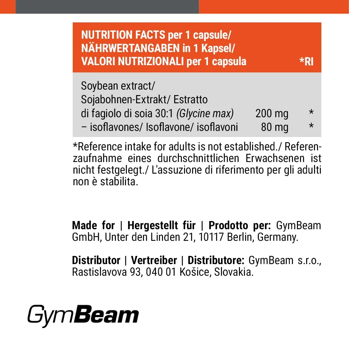GymBeam Isoflavoni di Soia capsule equilibrio donna
